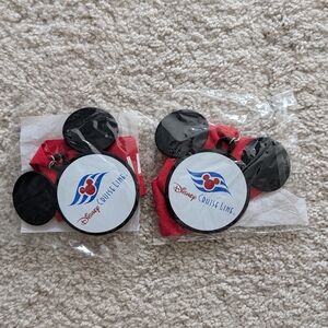 Disney Cruise Line Mickey Ears Award Plastic Medals Red & Black